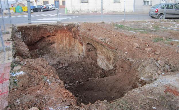Sótano descubierto en el año 2012 en la esquina de Los Silos