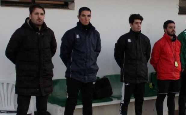 José María Cidoncha junto a su cuerpo técnico, Marco Antonio López, Guillermo Antúnez y Abel Moreno