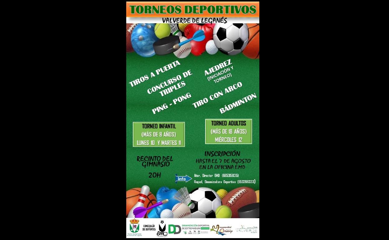 Se organizan torneos y actividades deportivas para la próxima semana