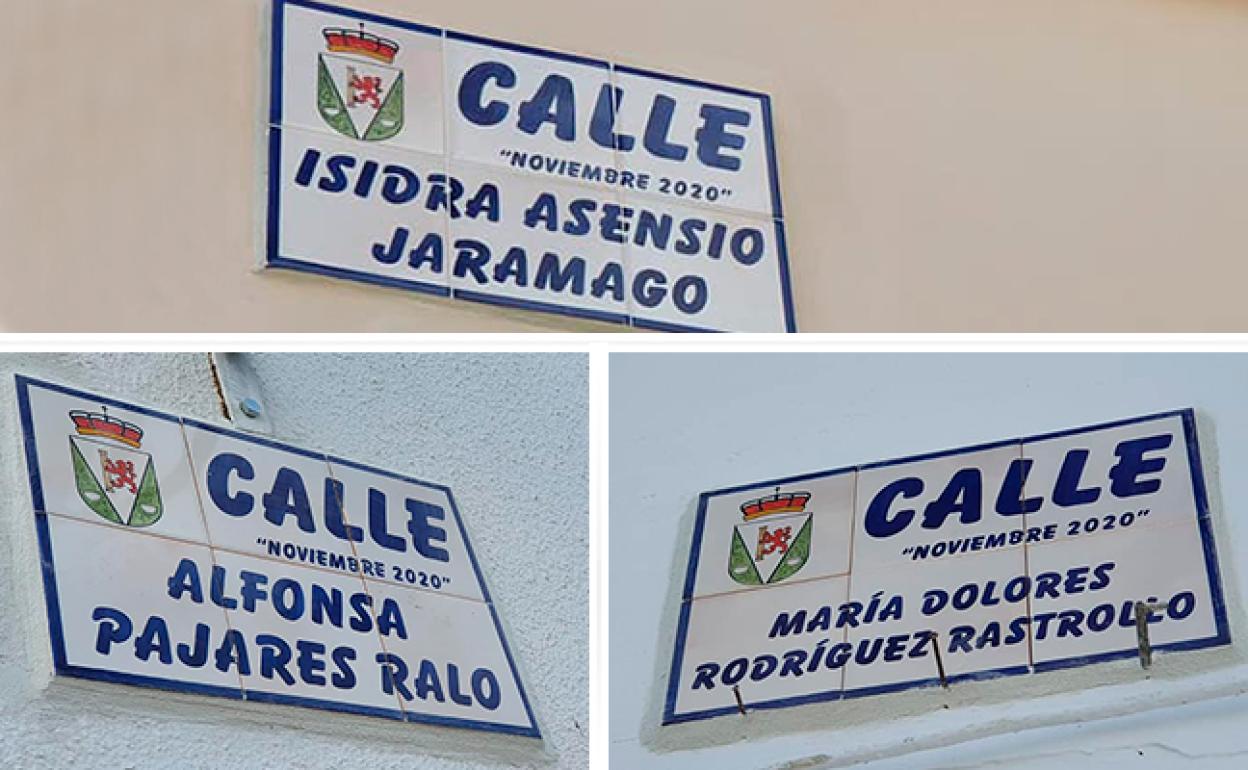 Nombre de las tres calles