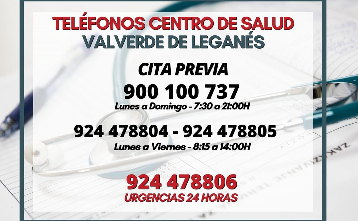 Los teléfonos del Centro de Salud