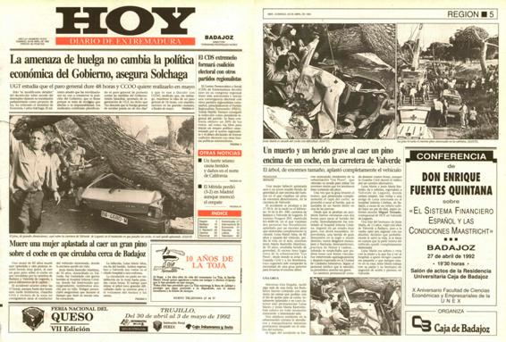 Portada e información sobre el fallecimiento de Luisa