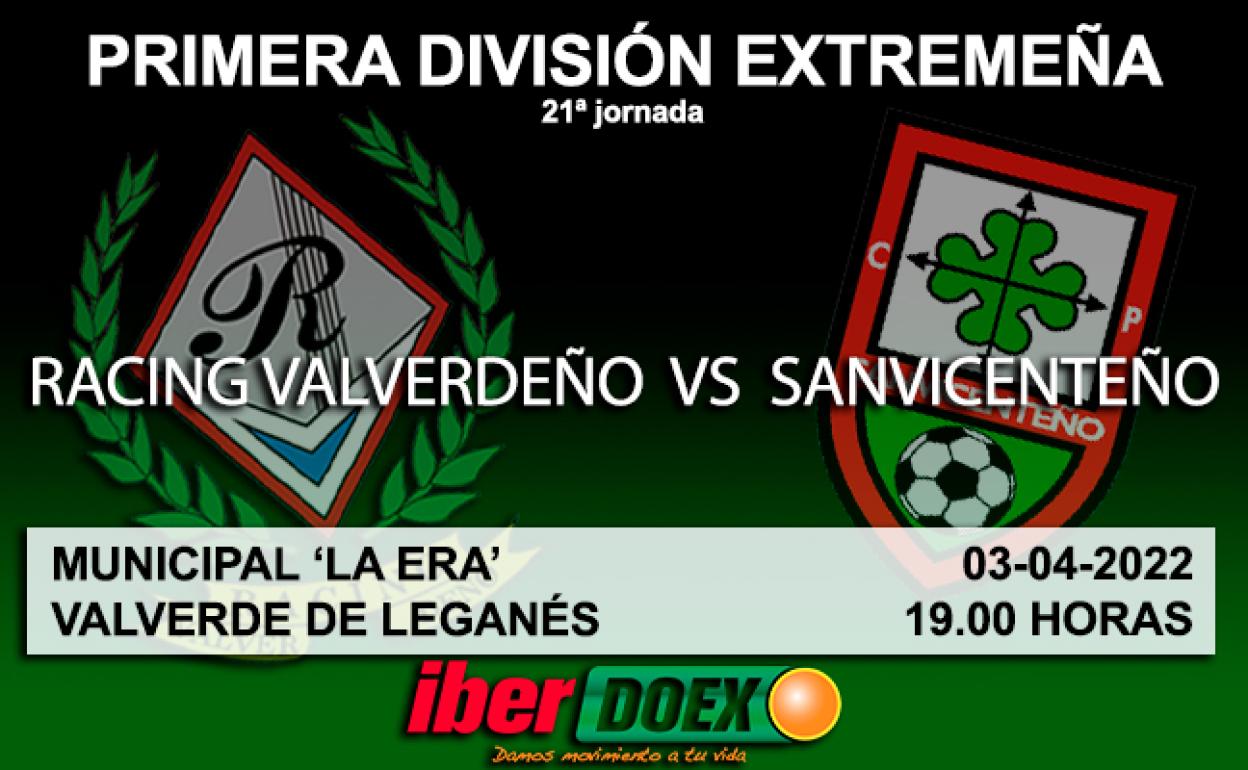 Primera División Extremeña: El Racing Valverde se juega gran parte de sus posibilidades de jugar la promoción contra el Sanvicenteño