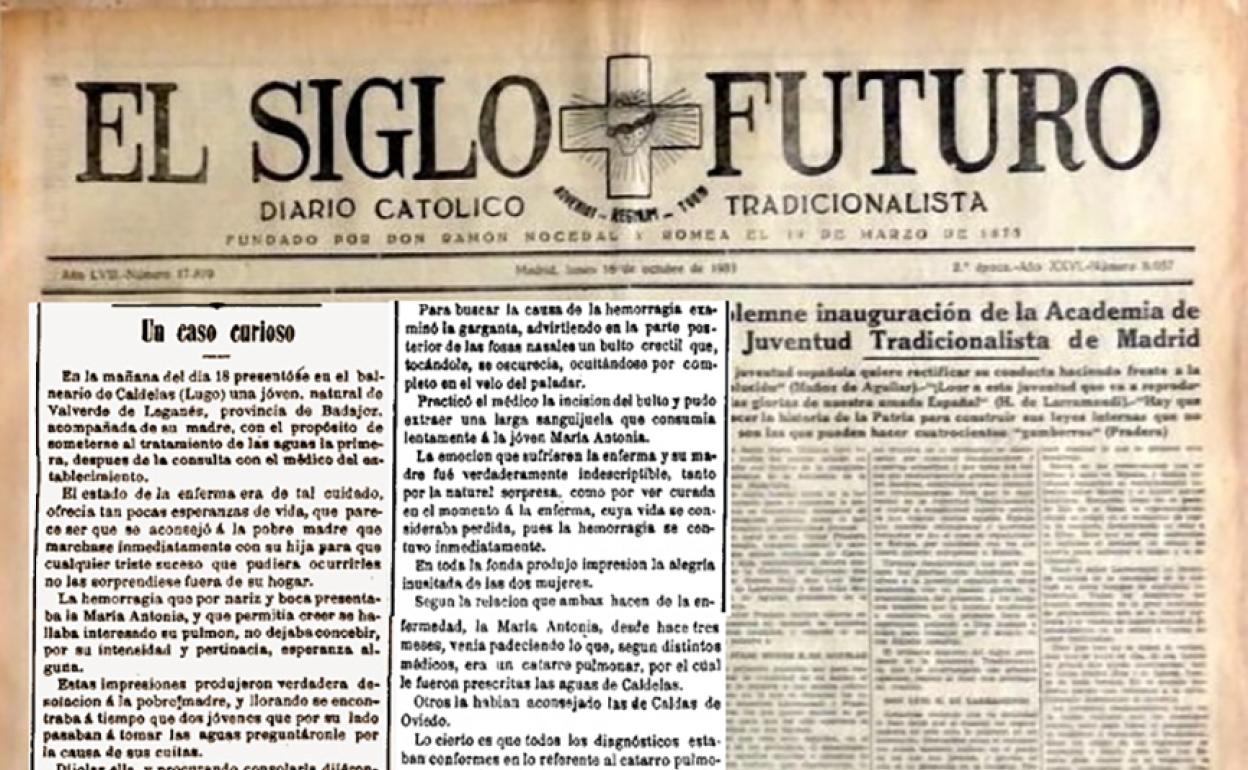 Ejemplar de Siglo Futuro en el que se recoge esta curiosa información