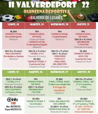 Calendario de Valverdeport