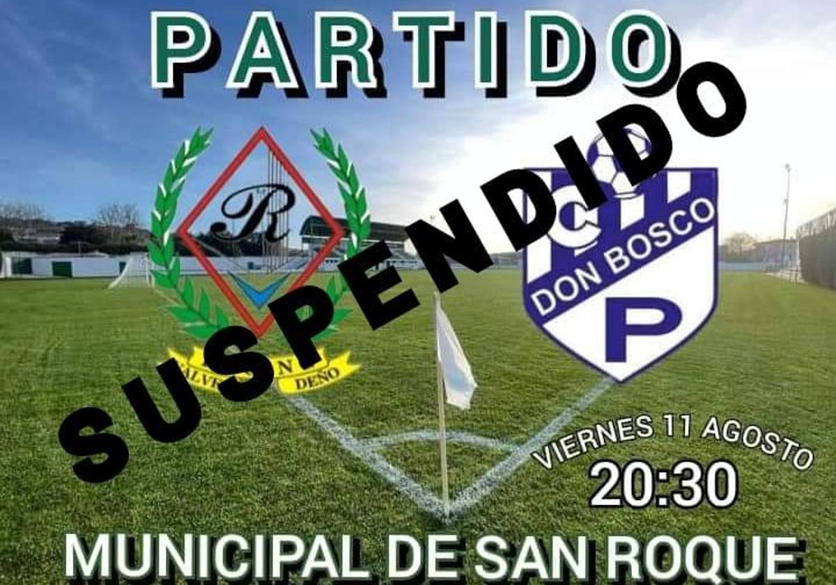 Suspendido el partido de hoy del Racing Valverdeño