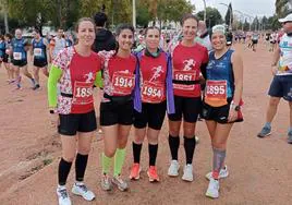 Varias miembros de Las Simprisas completan la media maratón Elvas - Badajoz