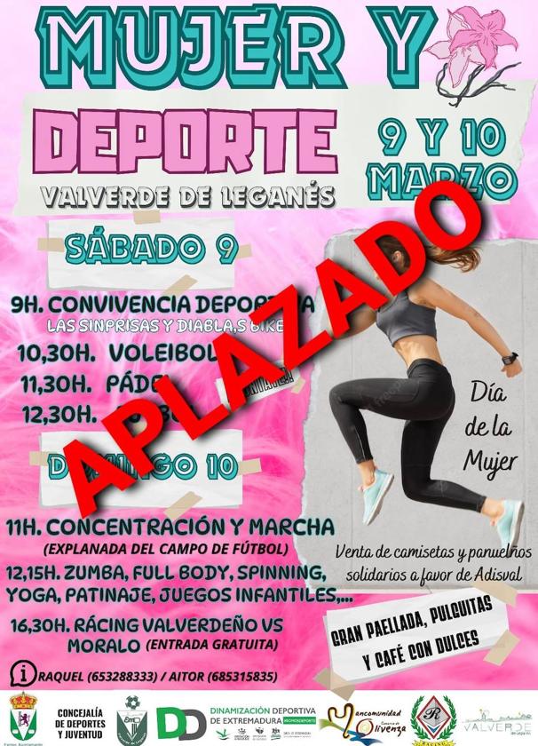 ¡Aplazadas las jornadas 'Mujer y Deporte'!
