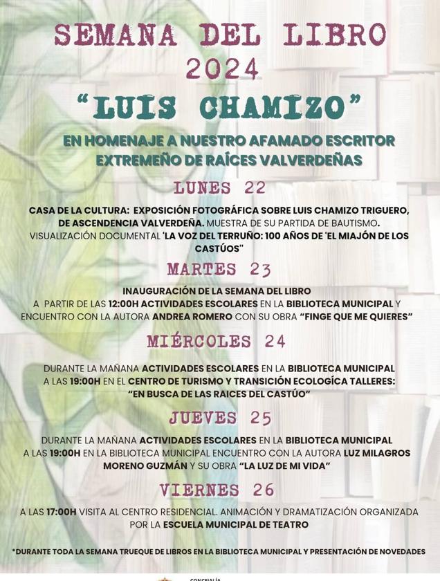 La localidad homenajeará a Luis Chamizo en la Semana del Libro