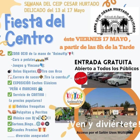La Fiesta del Centro en el 'César Hurtado' es este viernes por la tarde