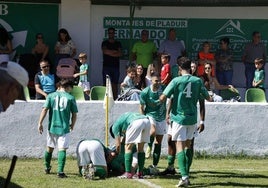Celebración del tanto de Alex Romero, el 2 - 1 a favor de los locales