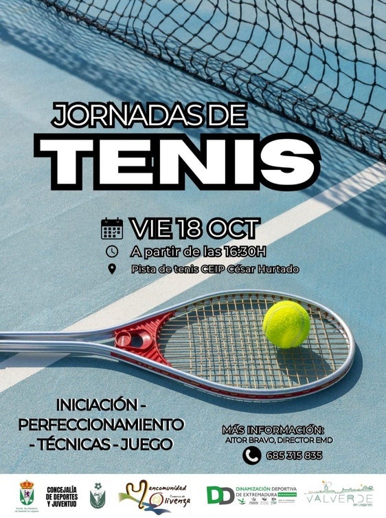 Nueva iniciativa deportiva: jornadas de tenis para iniciación y perfeccionamiento
