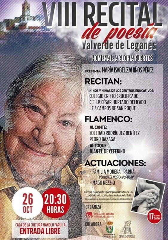 A las 20.30 horas comienza la octava edición del Recital de Poesías