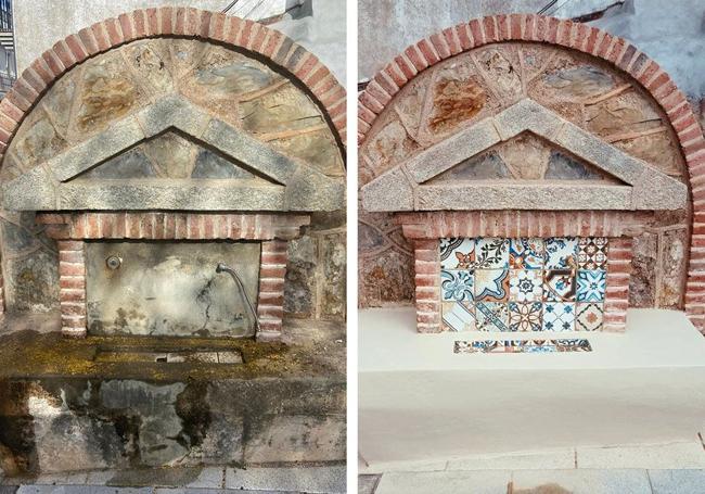 Antes y después de la fuente de la plazoleta de la Diversidad