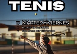 Las jornadas de tenis se desarrollarán los martes y viernes