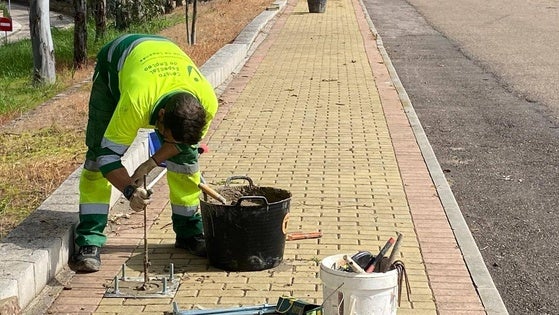 Comienza la instalación de la iluminación en la vía colindante al parque de la Ermita del Rosario