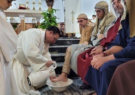 Durante el lavatorio de pies