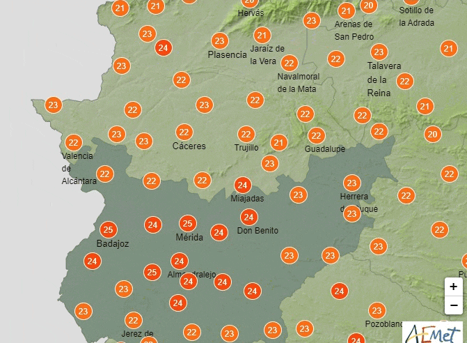 Fin de semana con temperaturas por encima de los 30 grados en Extremadura