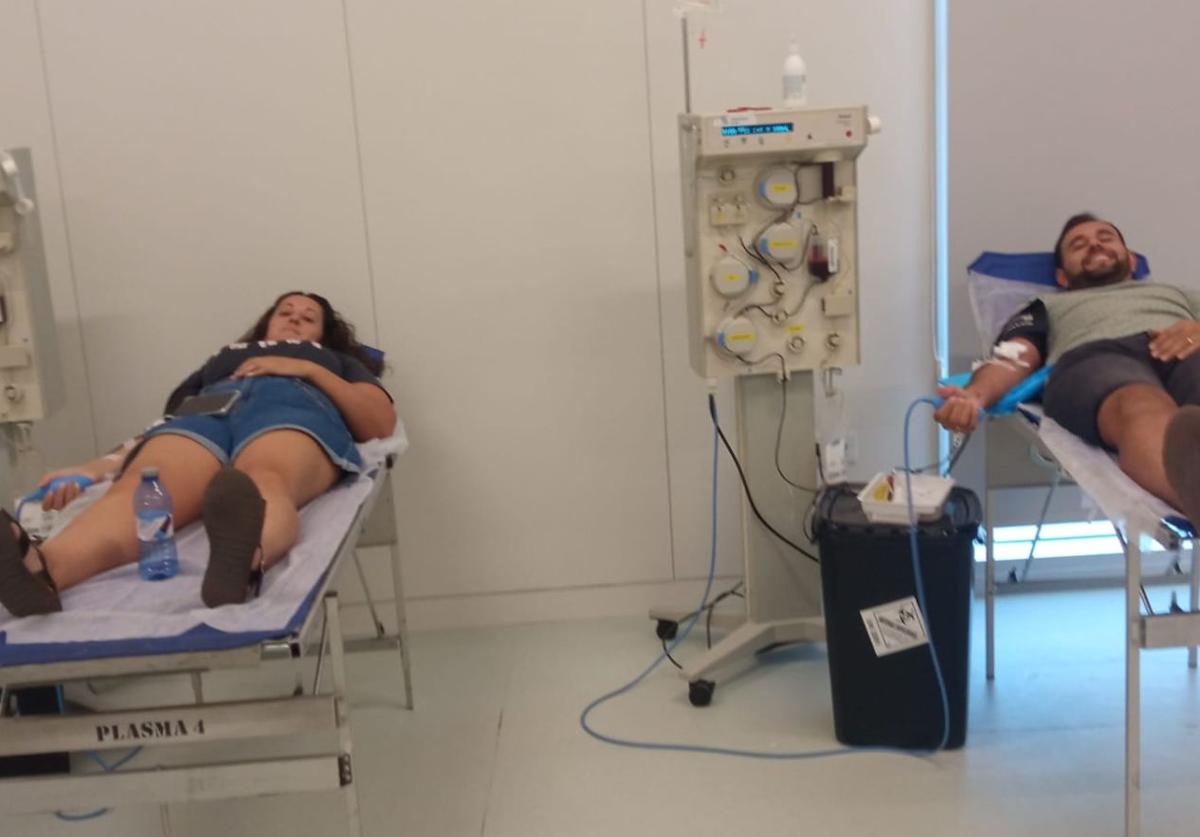 Durante las donaciones
