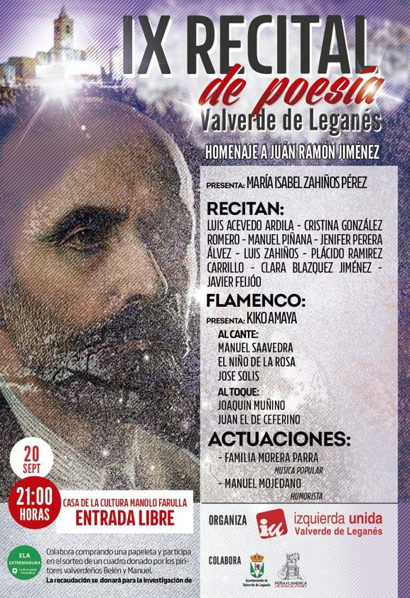 A las 21.00 horas comienza el Recital de Poesía en la Casa de la Cultura
