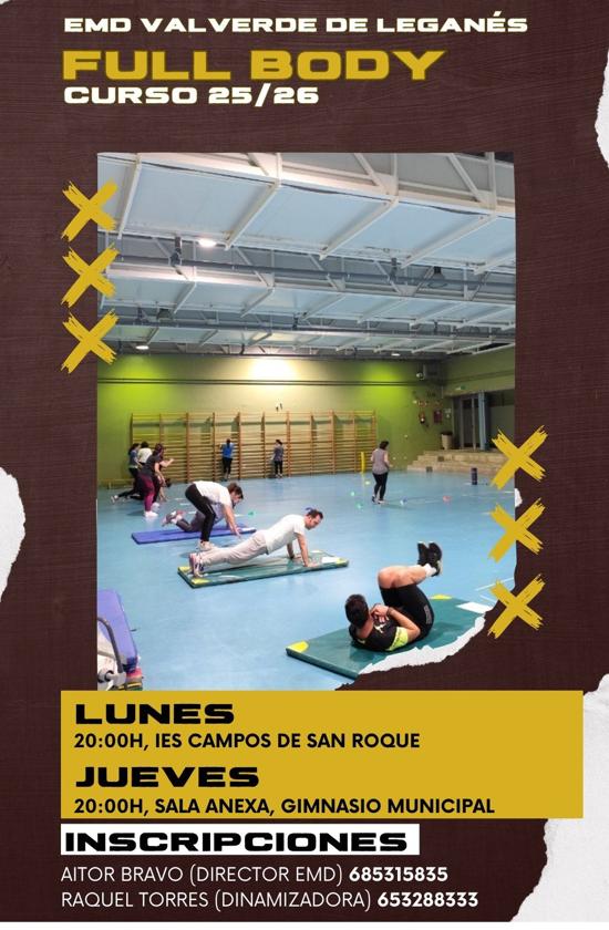 Las clases de full body serán los lunes y jueves