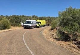 Punto kilométrico 12 de la carretera BA-026, lugar del accidente