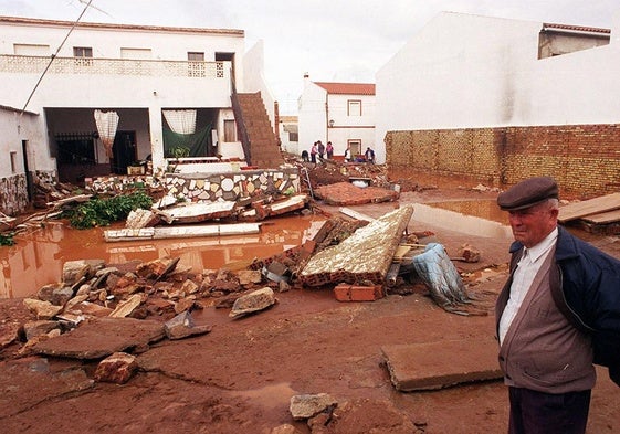 Una casa derruida por la riada en Valverde
