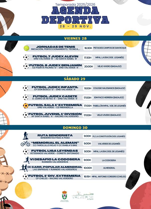 Agenda deportiva del fin de semana en Valverde de Leganés