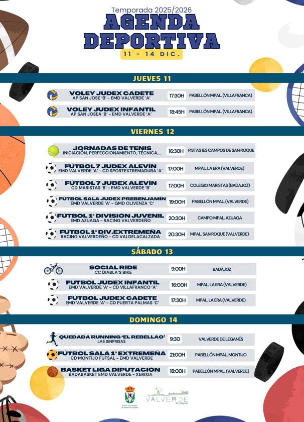 Agenda deportiva del fin de semana en Valverde de Leganés