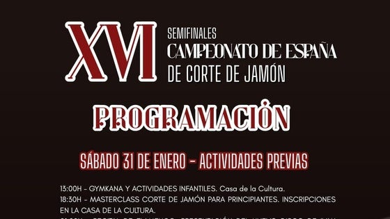 Publicado la programación para la semifinal del Campeonato de España de Corte de Jamón