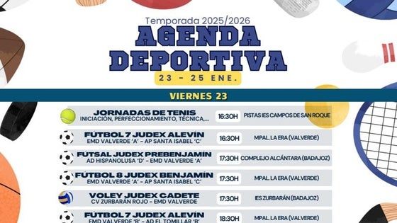 Agenda deportiva del fin de semana