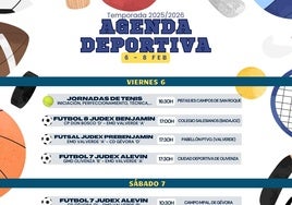 Agenda deportiva del fin de semana