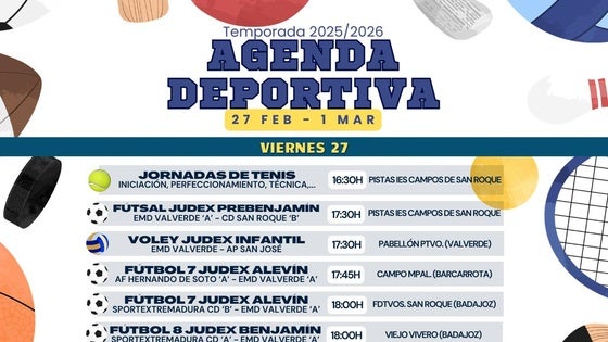 Agenda deportiva del fin de semana