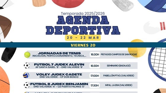 Agenda deportiva del fin de semana