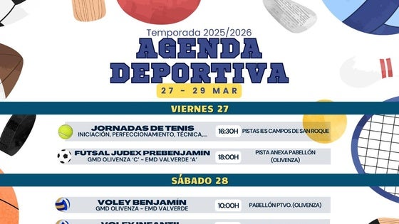 Agenda deportiva del fin de semana