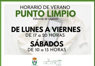 El punto limpio cambia al horario de verano