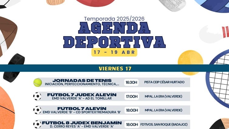 Agenda deportiva del fin de semana