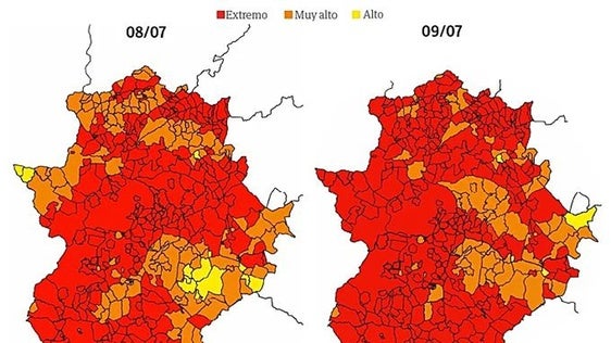 Las temperaturas tórridas ponen al 85% de la región en riesgo extremo de incendios