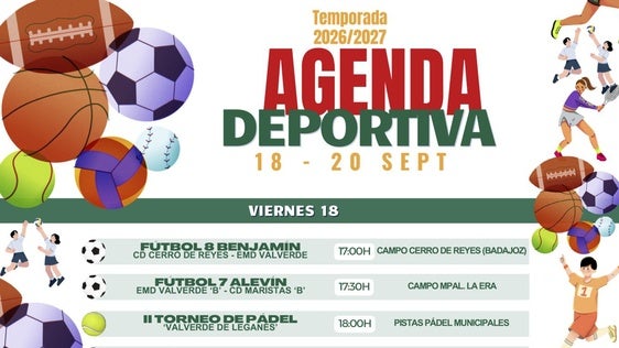 Agenda deportiva del fin de semana