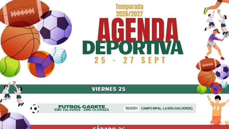 Agenda deportiva del fin de semana
