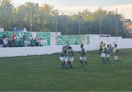 Celebración del primer gol del Racing