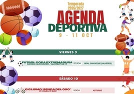 Agenda deportiva del fin de semana