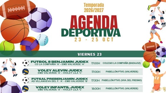 Agenda deportiva del fin de semana