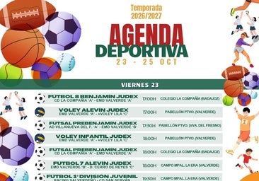 Agenda deportiva del fin de semana