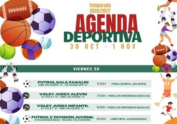 Agenda deportiva del fin de semana