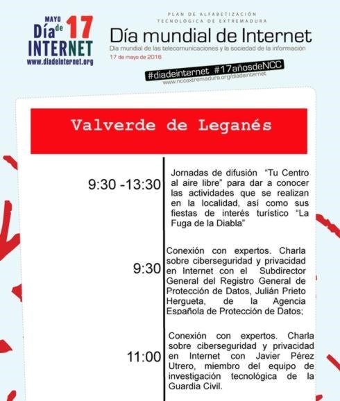 El Centro del Plan de Alfabetización Tecnológica de Valverde de Leganés celebra el día de Internet promoviendo su acceso en la calle