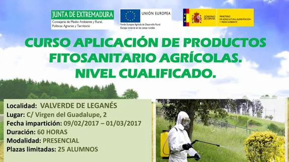 Se impartirá un curso de aplicación de productos fitosanitarios agrícolas