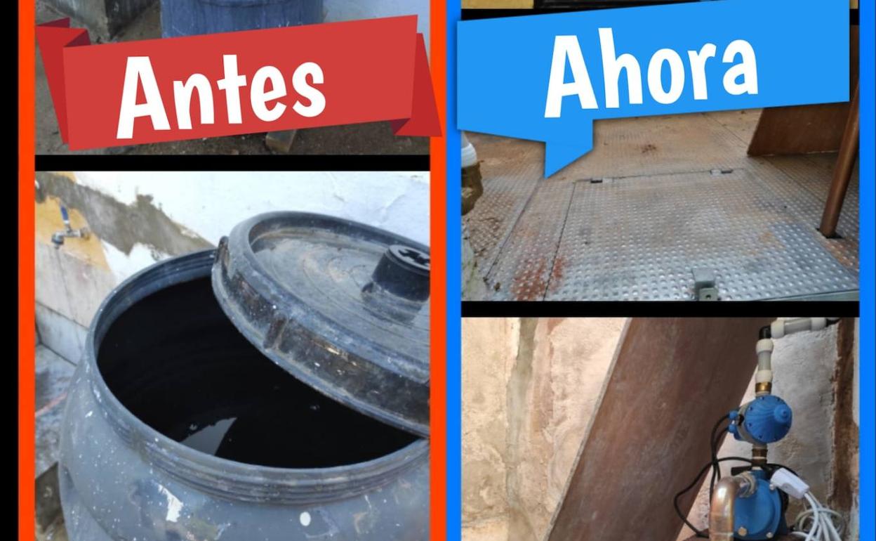 Montaje fotográfico del antes y del después 