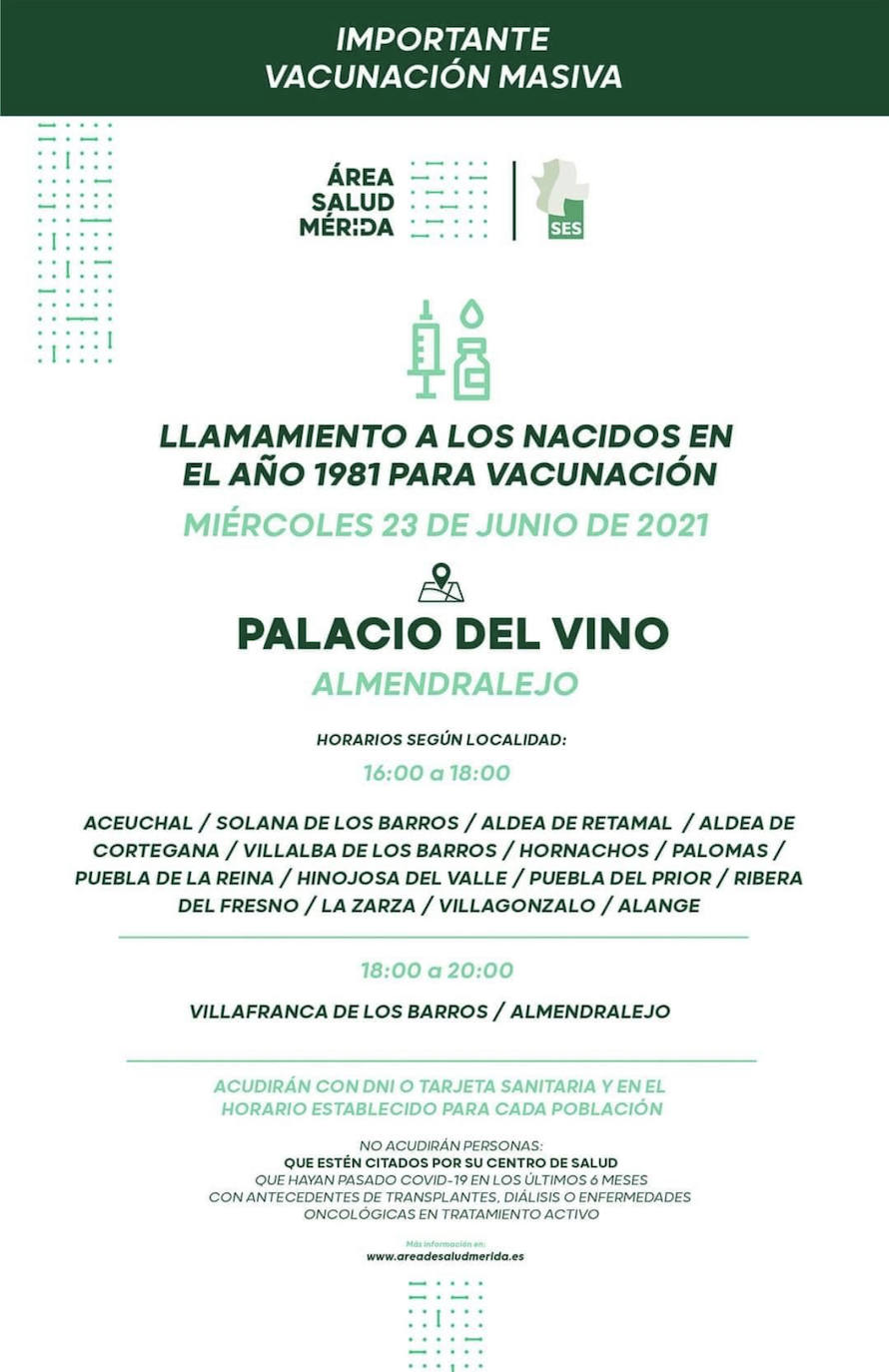 Vacunación contra el COVID-19 para los nacidos en el año 1981