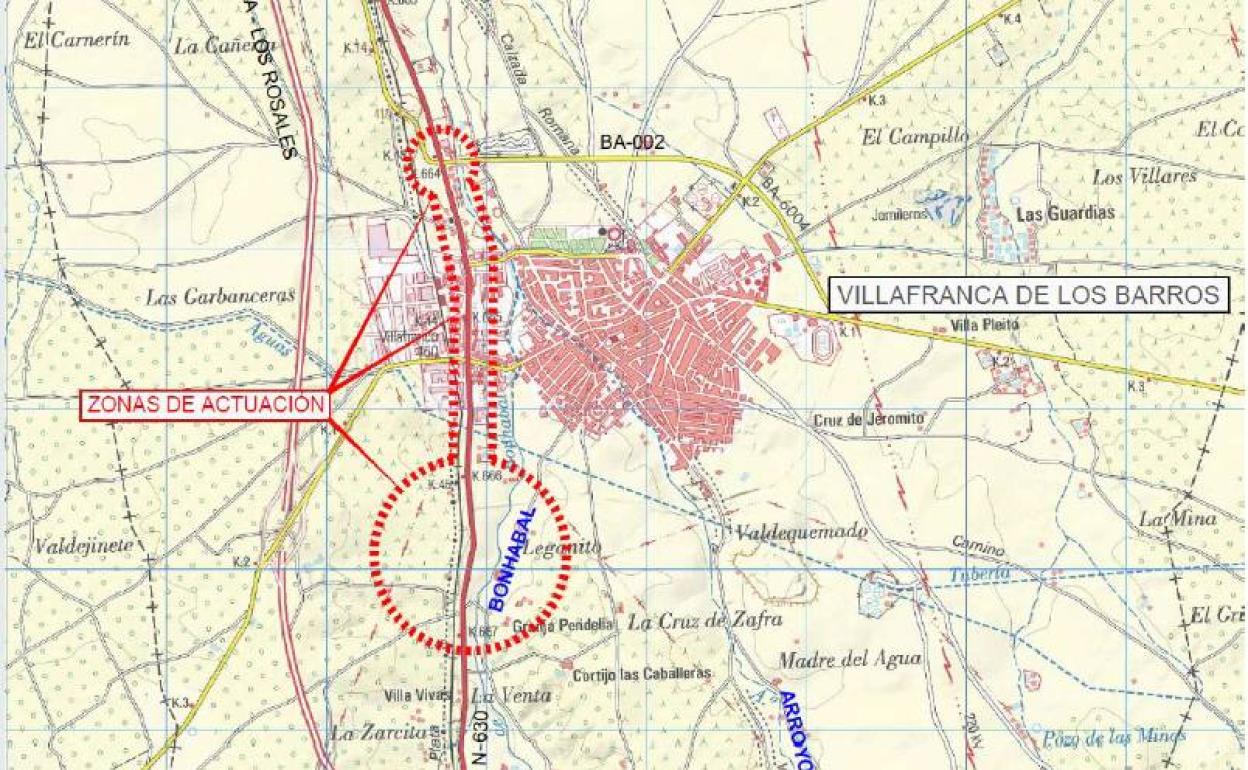 1,7 millones para la travesía de la N-630 en Villafranca, uno de los tramos más peligrosos